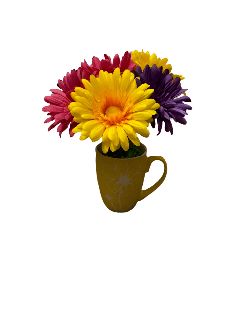 Vibrant Gerbera Daisies in a Mug - Melissa's Creations